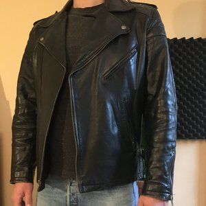 Cool men's moto leather jacket
